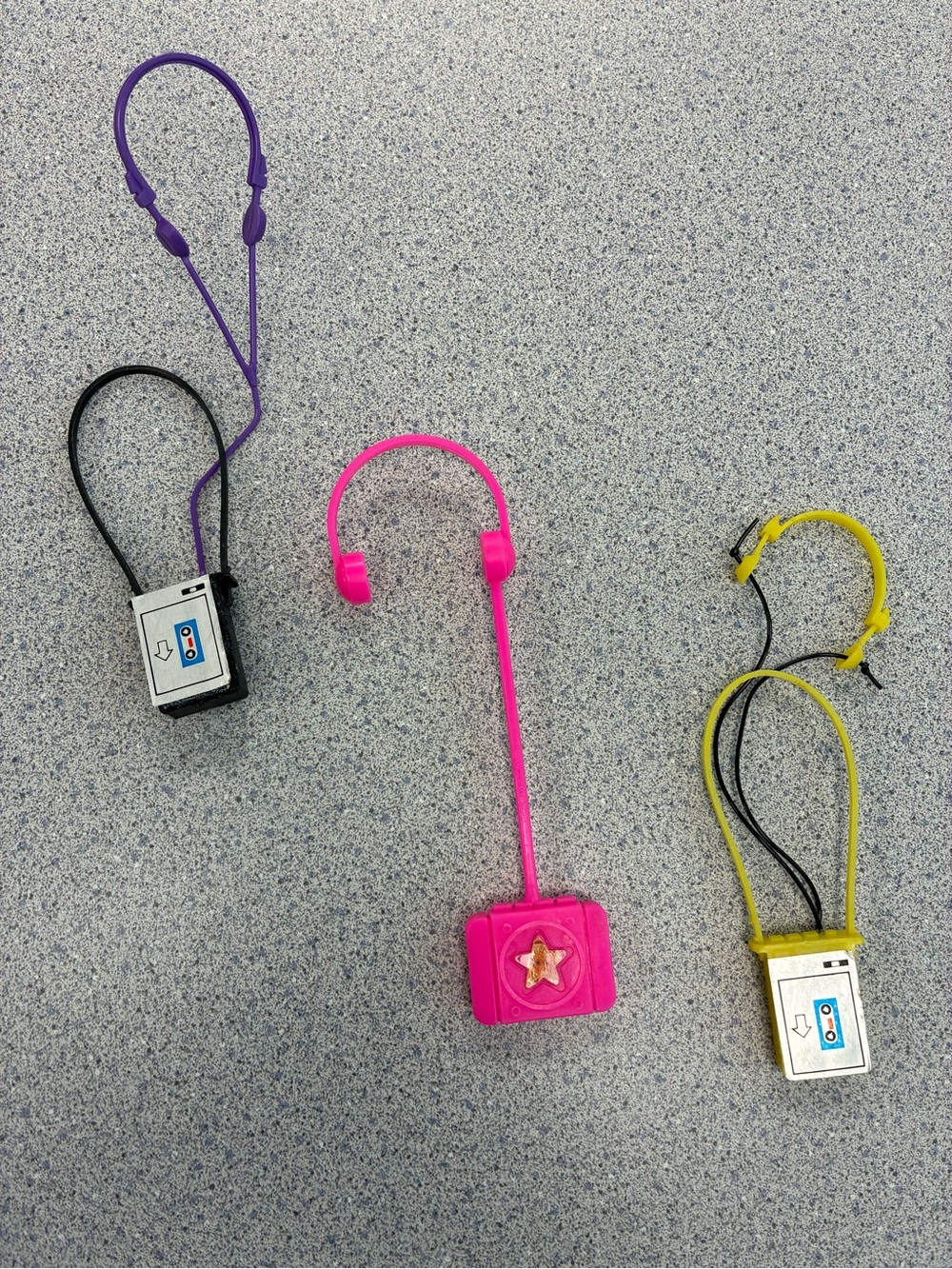 Set of 3 Vintage Retro Mattel Barbie Portable Cassette Player Toys